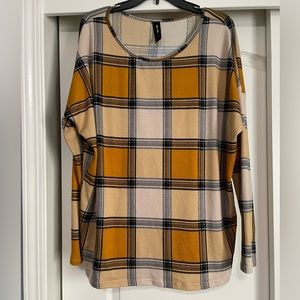Agnes & Dora yellow plaid sweater